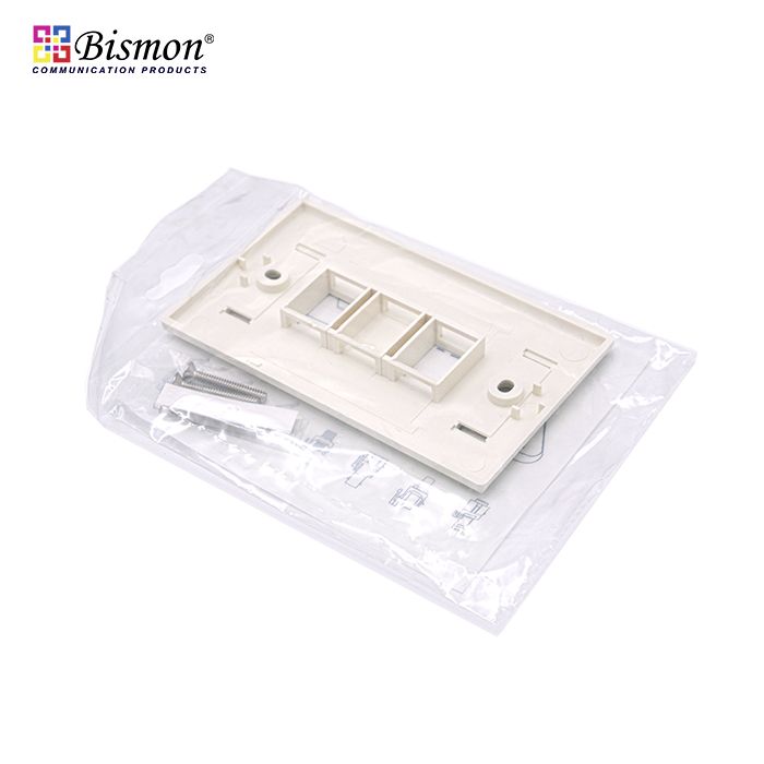 2 Port RJ45 Face Plate/Wall Plate(แผงหน้ากาก 2 ช่อง สำหรับคอม)